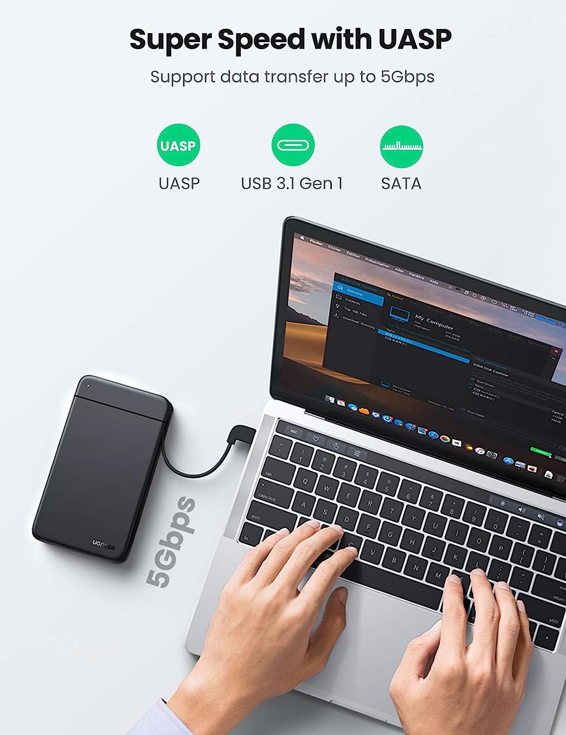 กล่องใส่ฮาร์ดดิสก์ UGREEN USB  - Sata Ssd บทวิจารณ์และราคา
