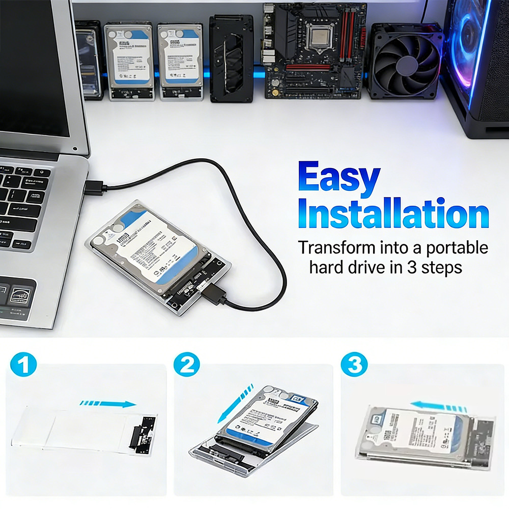 กล่องใส่ฮาร์ดดิสก์แบบใสขนาด 2. - External Ssd บทวิจารณ์และราคา